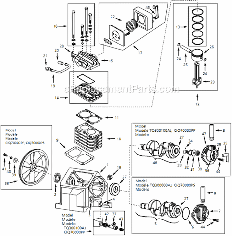 Page B Diagram and Parts List for CIQ71080V 1999 Campbell Hausfeld Compressor